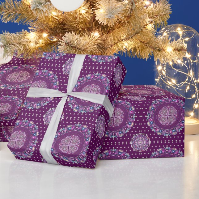 Kardinalrot Rosette Geschenkpapier (Feiertage)