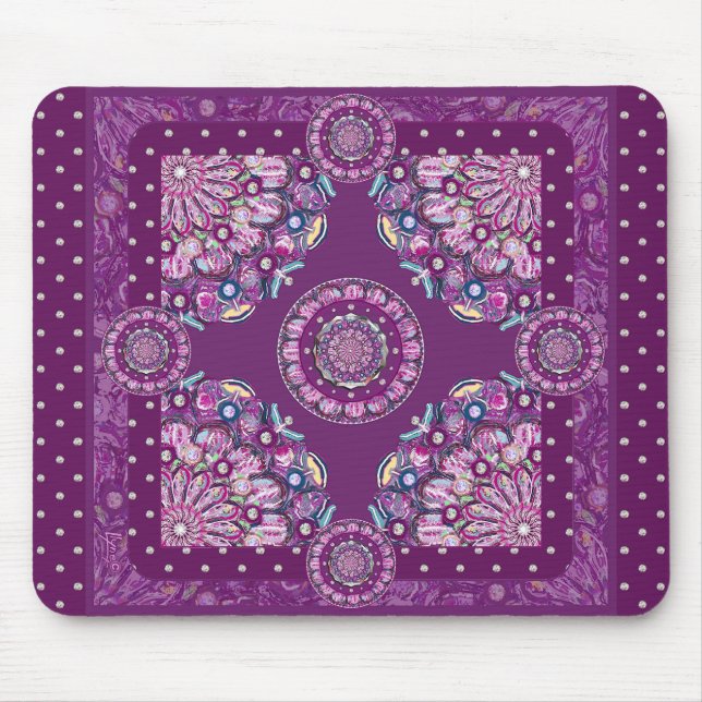 Kardinalrot Rosette Mousepad (Vorne)