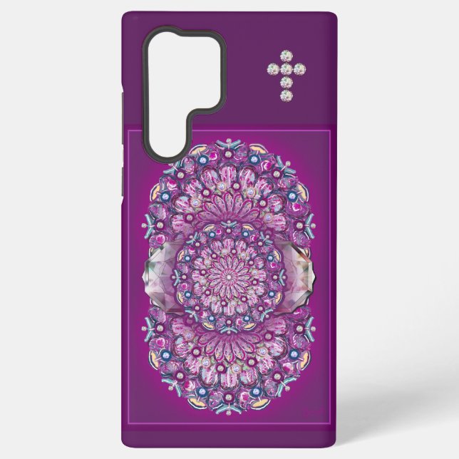 Kardinalrot Rosette Samsung Galaxy Hülle (Rückseite)