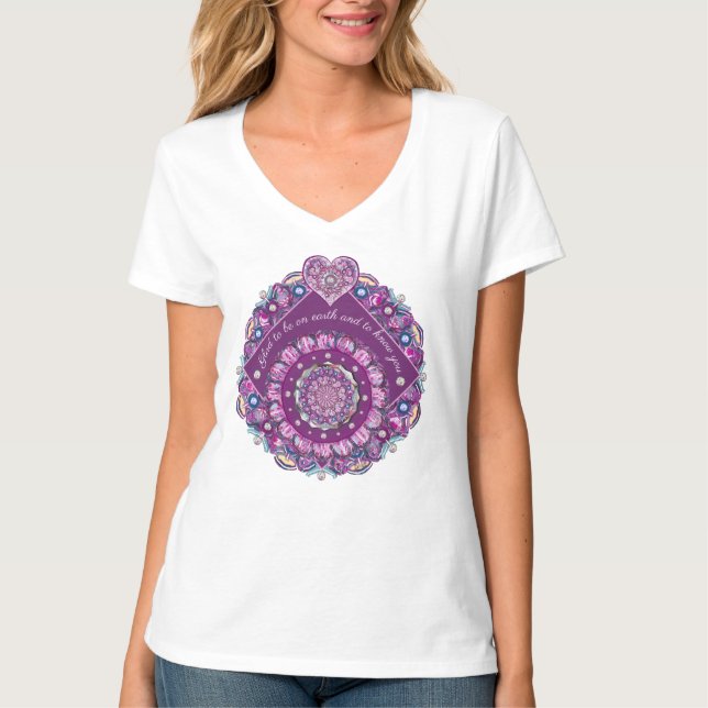 Kardinalrot Rosette T-Shirt (Vorderseite)