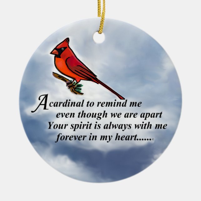 Kardinals-Denkmal-Gedicht Keramik Ornament (Vorne)