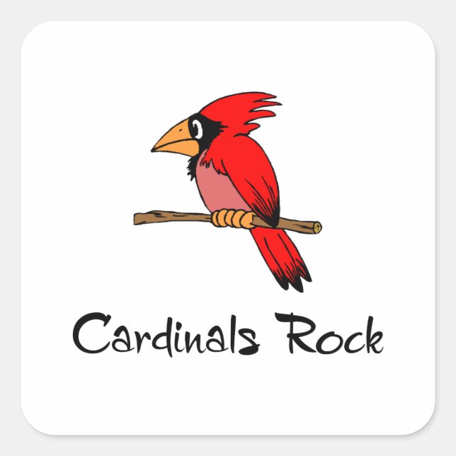 Kardinals Rock Quadratischer Aufkleber (Vorderseite)