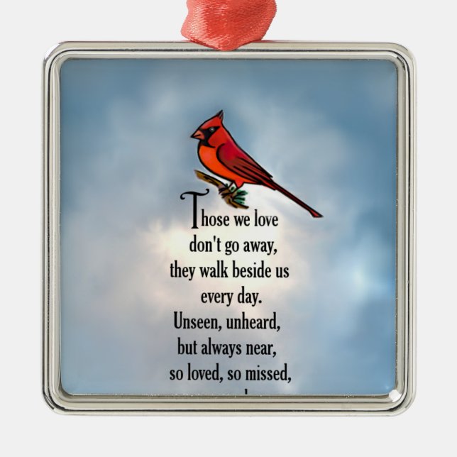 Kardinals-"so geliebtes" Gedicht Ornament Aus Metall (Vorne)