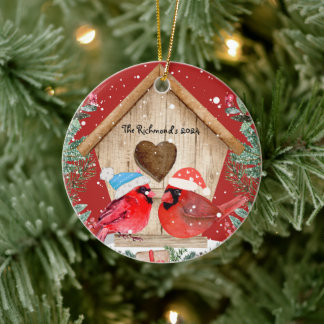 Kardinals Treehouse Personalisiert Keramik Ornament