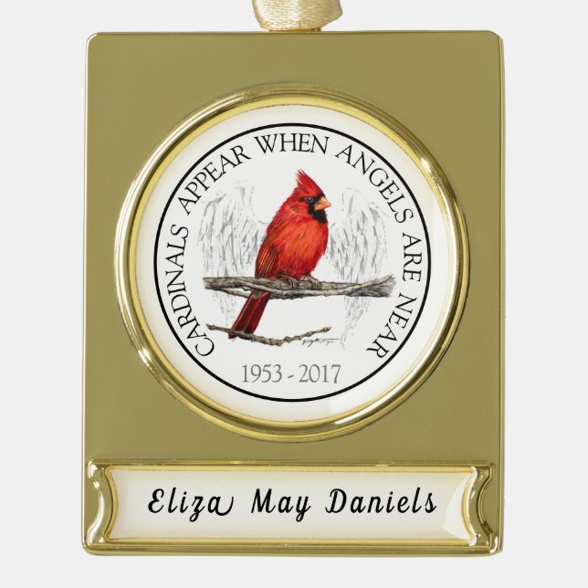 Kardinals-und Engels-Name-Denkmal Banner-Ornament Gold (Vorderseite)