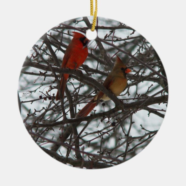 Kardinals-Verzierung Keramik Ornament (Vorne)
