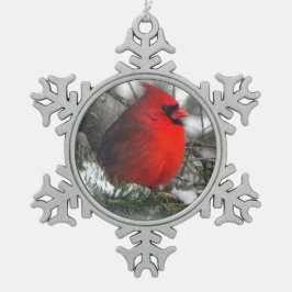 Kardinals-Verzierung Schneeflocken Zinn-Ornament