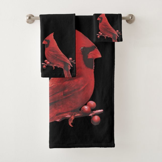 Kardinals-Vogel-Badezimmer-Tuch-Set Badhandtuch Set (Insitu)