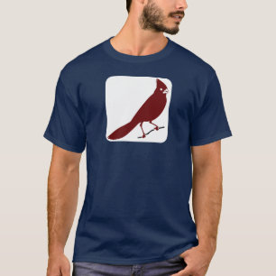 Kardinals-Vogel im weißes Quadrat-T - Shirt