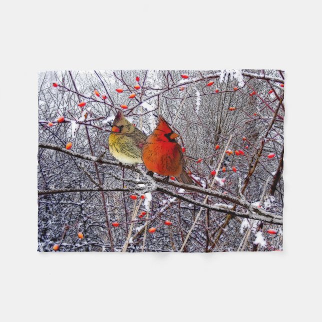 Kardinals-WaldFleece-Decke Fleecedecke (Vorderseite (Horizontal))