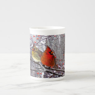Kardinals-Waldknochen-China-Tasse Prozellantasse
