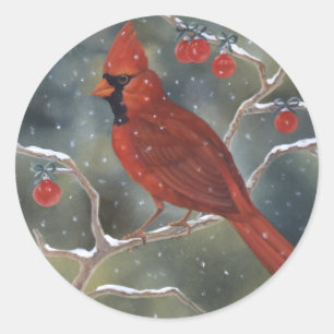 Kardinals-Weihnachtsaufkleber Runder Aufkleber