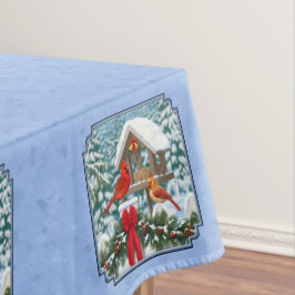 Kardinals Weihnachtsfest Blau Tischdecke