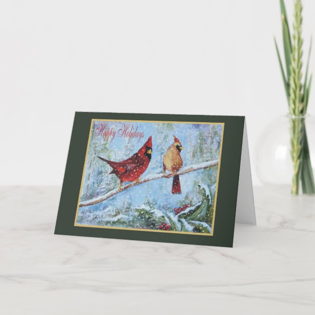 Kardinals-Weihnachtskarte Feiertagskarte (Vorderseite)