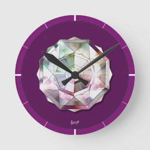 Kardinalsrot Rosace Runde Wanduhr