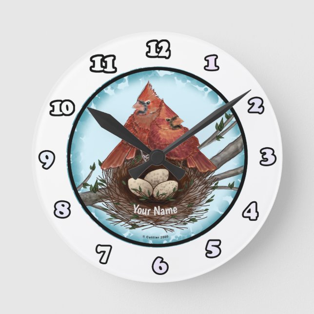 Kardinaluhr Nest Runde Wanduhr (Vorderseite)