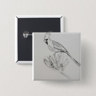 Kardinalvogel-Anstecknadel Button
