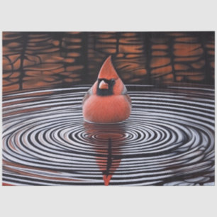 Kardinalvogel beim Baden Decoupage Seidenpapier