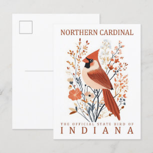 Kardinalvogel Nordamerikas Vogel von Indiana USA R Postkarte
