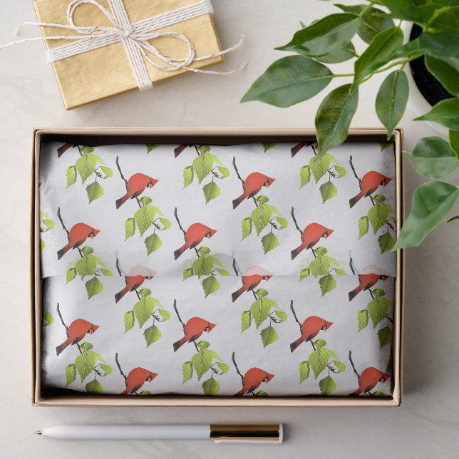 Kardinalvogel Rot Seidenpapier (Geschenk)