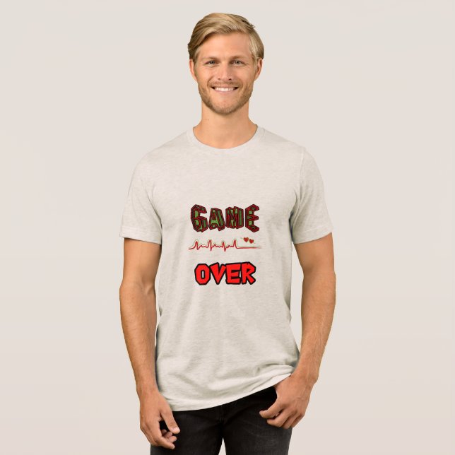Kardiogramma mit Herz Tri-Blend Shirt (Vorderseite voll)