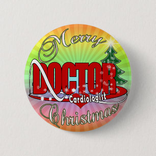 Kardiologe DOCTOR MERRY CHRISTMAS Button