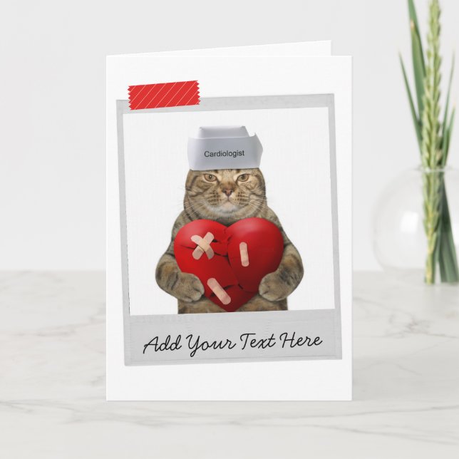 Kardiologe Doktor Herzchirurg Katze Funny Card Karte (Vorderseite)