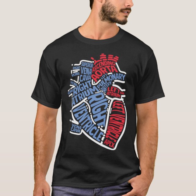 Kardiologe für anatomische Herzteile Chirurg T-Shirt (Vorderseite)