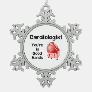 Kardiologe Good Hands Schneeflocken Zinn-Ornament