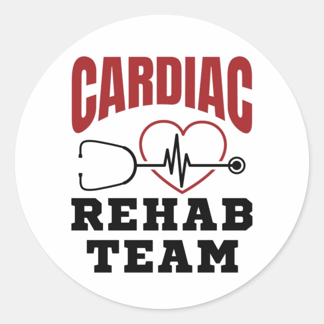 Kardiologe Rehab Team Krankenschwester Runder Aufkleber (Vorderseite)