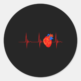Kardiologie Anatomie Er Rhythm Ekg Pulse Nur Runder Aufkleber