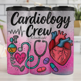 Kardiologie-Crew-Pflegekraft-Herz-Design Thermosbecher