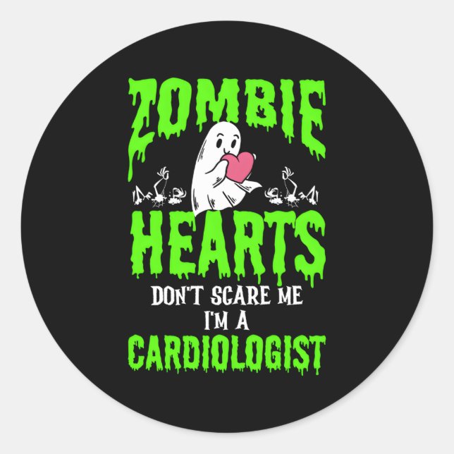 Kardiologie Halloween Kardiologe Herzarzt N Runder Aufkleber (Vorderseite)