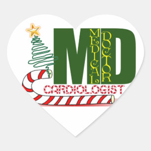 KARDIOLOGISTISCHER HERZARZT CHRISTMAS MERRY Herz-Aufkleber