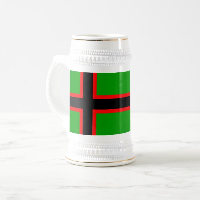 Karelia-Nationalflagge Bierglas (Vorderseite Links)