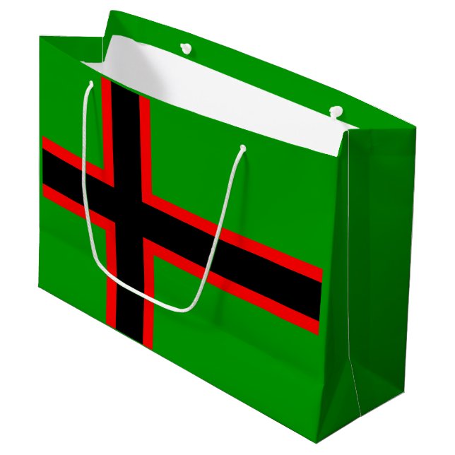 Karelia-Nationalflagge Große Geschenktüte (Vorderseite Schrägansicht)