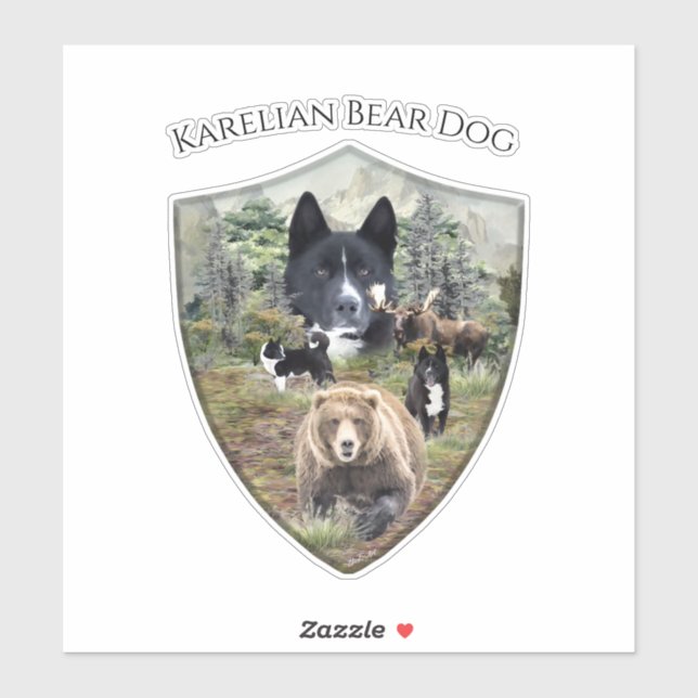 Karelian Bear Dog Aufkleber (Blatt)