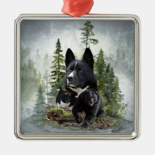 Karelian Bear Dog Ornament Aus Metall