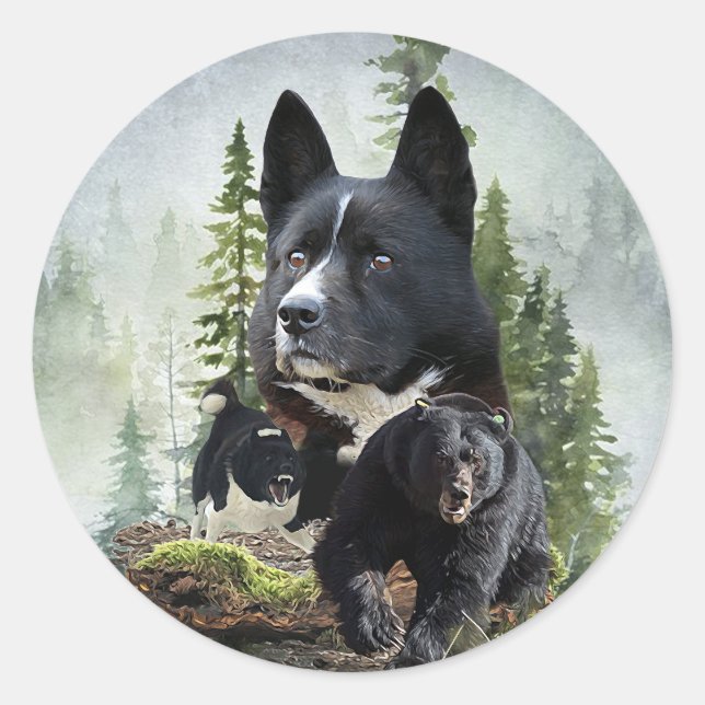 Karelian Bear Dog Runder Aufkleber (Vorderseite)