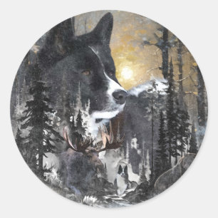 Karelian Bear Dog Runder Aufkleber