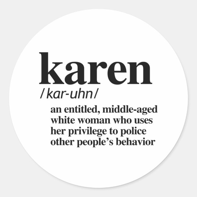 Karen Definition Runder Aufkleber (Vorderseite)