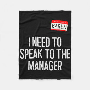 Karen Halloween Kostümvortrag vor dem Manager Fun Fleecedecke