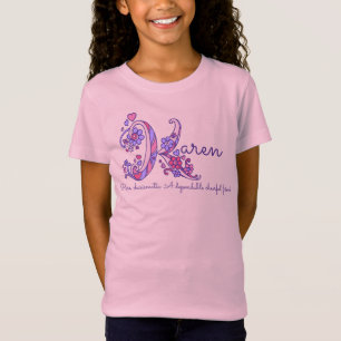 Karen Mädchenname Bedeutung K Monogramm Herzen T-Shirt
