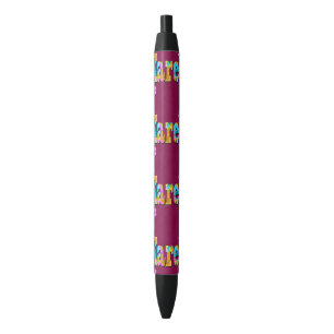 Karen Name Logo mit Blüten, schwarzer Tinte Pen Kugelschreiber