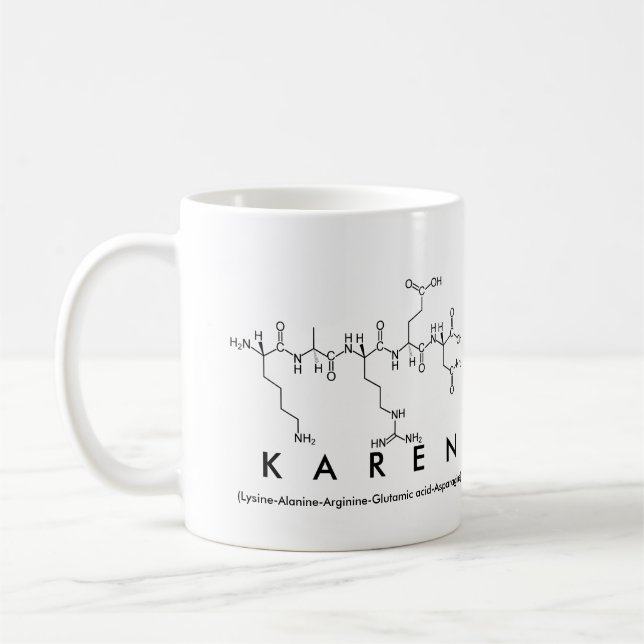 Karen-Peptidnamen-Tasse Kaffeetasse (Links)