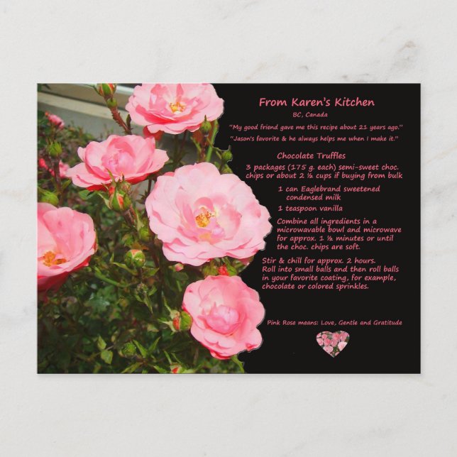 Karens Schokolade Truffles Rezept Postkarte (Vorderseite)