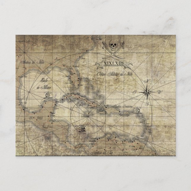 Karibik - alte Karte (Vorderseite)