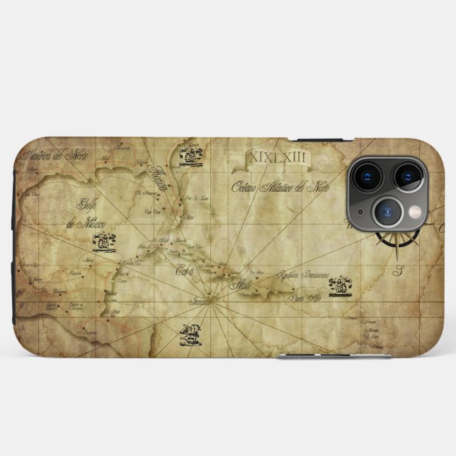 Karibik - alte Karte ... Case-Mate iPhone Hülle (Rückseite (Horizontal))