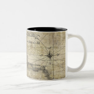 Karibik - alte Karte Zweifarbige Tasse