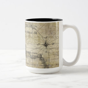 Karibik - alte Karte Zweifarbige Tasse